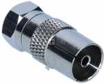 Axing Coax Socket/f-plug - Cfa 1-00 Adapter F Iec Iec-buchse Auf F-stecker