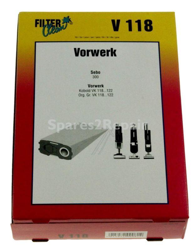 Filterclean Vacuum Cleaner Bags - V118 Paper Dust Bag X5