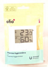 Digital Thermometer - 936055 ThermomÈtre - HygromÈtre IntÉrieur MagnÉtique - Blanc