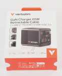 Verbatim Battery Charger-discharger - 32217 Gan Charger 65w 2x Usb-c 1x Usb-a Pd Qc Pps Integrated Usb-c Cable