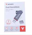 Verbatim Mobile Memory For Computer - 32043 Dual Quickstick Usb-a-usb-c 3 2 Gen1 1tb