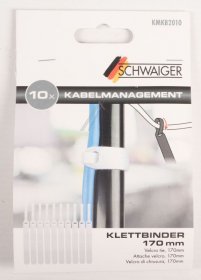 Schwaiger Hook-and-pile Tape - Kmkb2010 Hook-and-loop Fastener 170mm White 10 Pcs