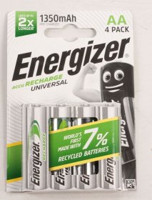 Energizer Aa size - Rechargeable Battery - Lr06 E301376007 Nimh Universal Rechargeable Battery Mignon (aa) 1350mah Precharged Chp 4 Pieces