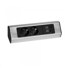 Bachmann Connection Block - 932 002 Casia 2 2x Socket 1x Usb-charger A-c Stainless Steel Look 2m