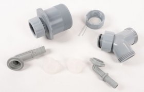 Haas Tube Spout - 5022 Oha Condensate Connection "fati" Dn50 With Double Hose Nozzle Incl 3-8" + 1-2" Nozzle Odor Trap