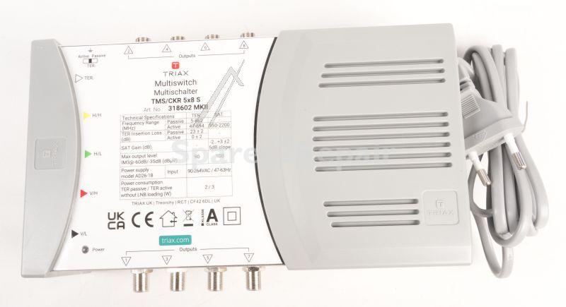 Triax Multi Switch - Tms-ckr 5x8 S 318602 Multiswitch With 5 Inputs And 8 Outputs
