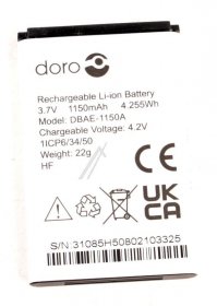 Doro Phone Battery Packs - Dbae-1150a 8846 Doro Battery Leva E10-e20-e22-e30-l10-l20-l30-x10
