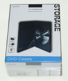 Vivanco Cd-organiser - Dvd Case For Eine Dvd, 5er Pack, Black