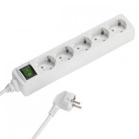 VIVANCO 5 Way Socket Outlet Switch EBLS 5W 5 WAY SOCKET OUTLET SWITCH,WHITE,1,4M,1,5MM˛ 27016