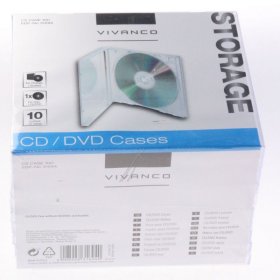 VIVANCO CD-Organiser CD CASE 10C CD JEWEL CASE FOR EINE CD, 10PCS PACK, TRANSPARENT 31694