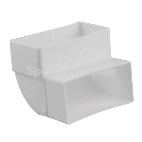 Nedco Bent Flat Pipe - 6060 Angled Reducing White 90° 114x57