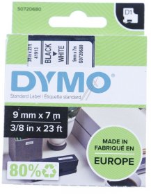 Dymo Scripture Tape For Lettering D - Dymo D1 Schriftband 9mmx7m, Schwarz Auf Weiss