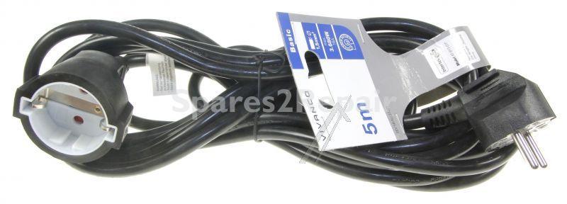 Vivanco Power Supply Cable - Skv 5b-n Extension Lead 1.5qmm, 5m, Black