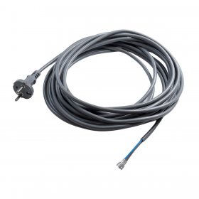 Compatible for Dyson DC01, DC02, DC03, DC04, DC07, DC08 Series Grey Cable & 13A Plug Assembly with EU 2-Pin Connector (2-Core x 0.75mm, tagged 4.8mm, 10m)