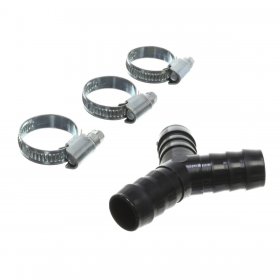 Universal 3-Way Y-Piece Hose Splitter Connector (17mm x 17mm x 17mm) & 3x 16mm-22mm Jubilee Clips Kit